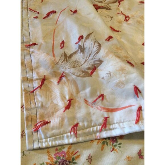 Vintage handmade Quilt Large Blocks floral gingham 82 x 105 blanket - Picture 15 of 15